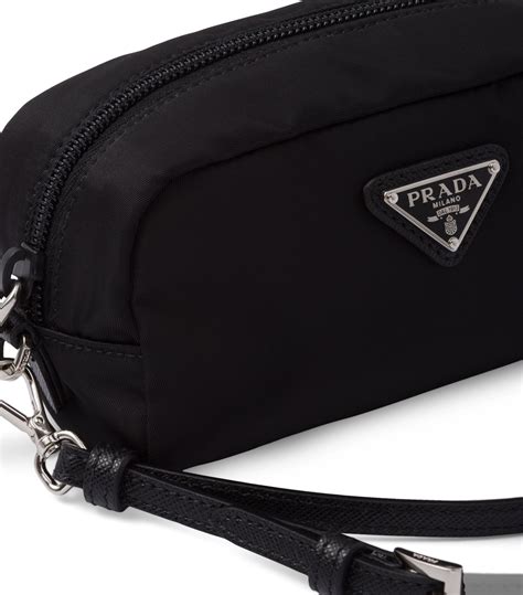 prada makeup bag triangle|Prada nylon pouch bag.